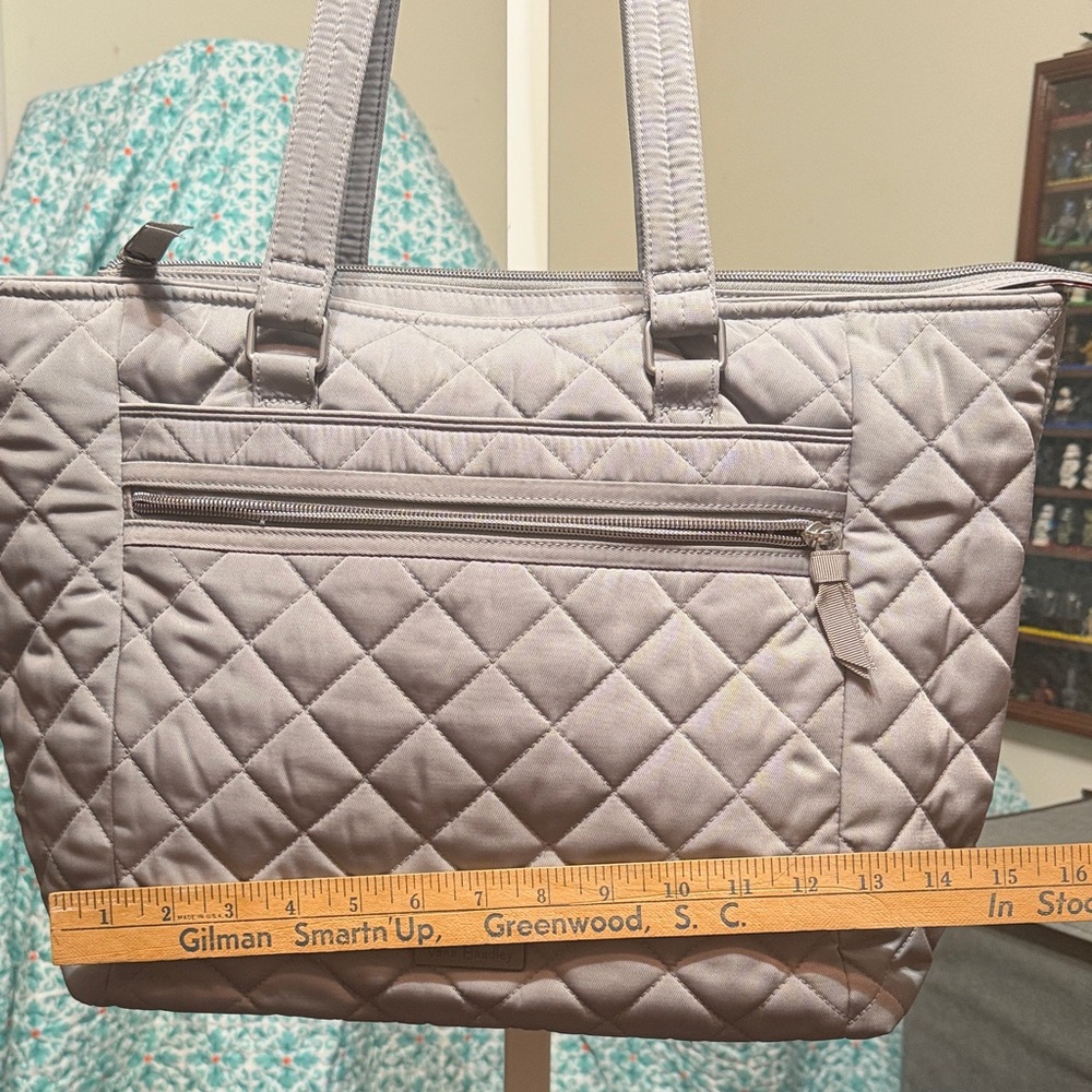 Vera Bradley Quilted Silver Work Tote Bag - Picture 3 of 10